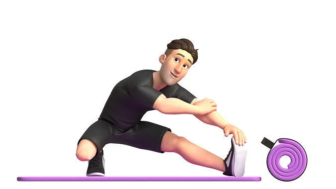 Cartoon Pixar Fitness Man pose 3